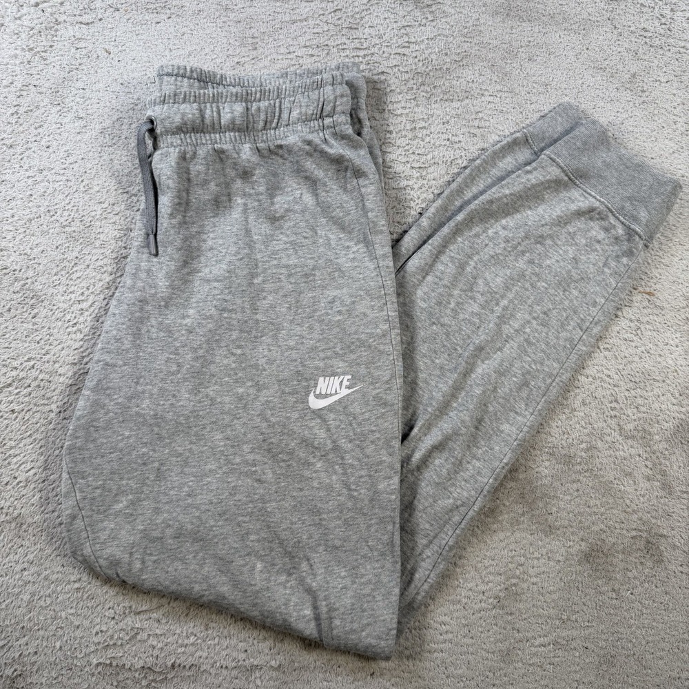 Nike Sweatpants Mens Small Grey Sportswear Club Fleece Joggers Gym Drawstring